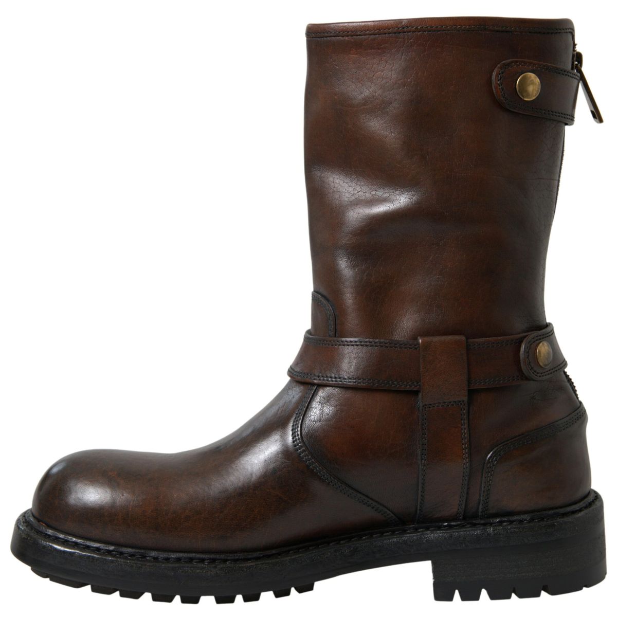 Dolce & Gabbana Brown Leather Midcalf Mens Boots