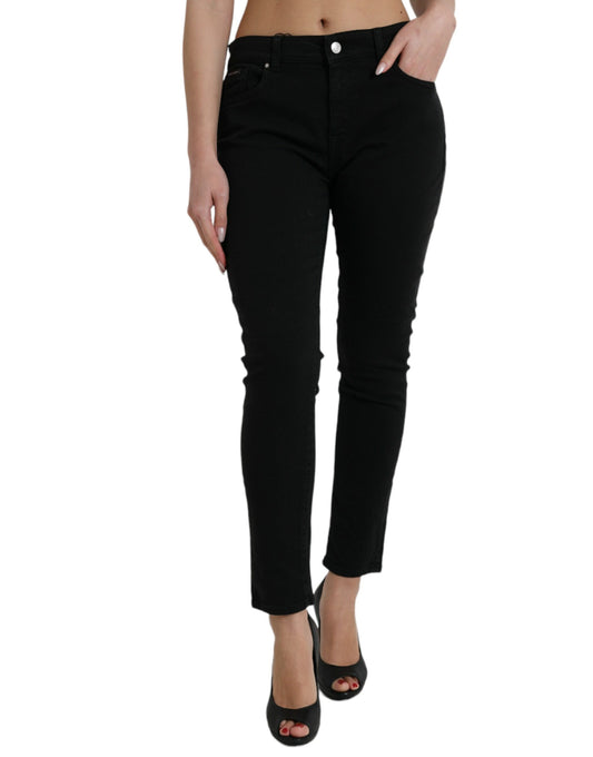 Dolce & Gabbana Black Cotton Stretch Denim Skinny Jeans