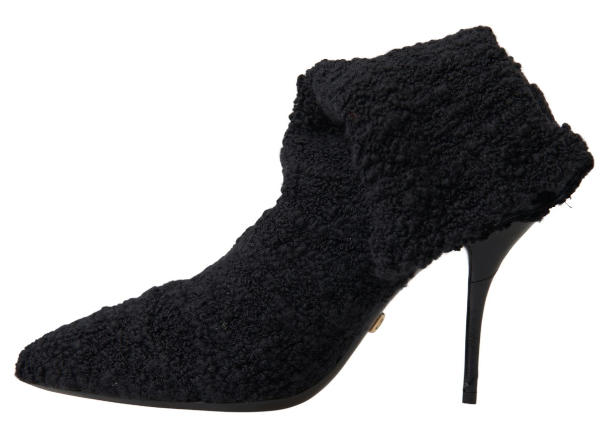 Dolce & Gabbana Elegant Virgin Wool Mid Calf Boots