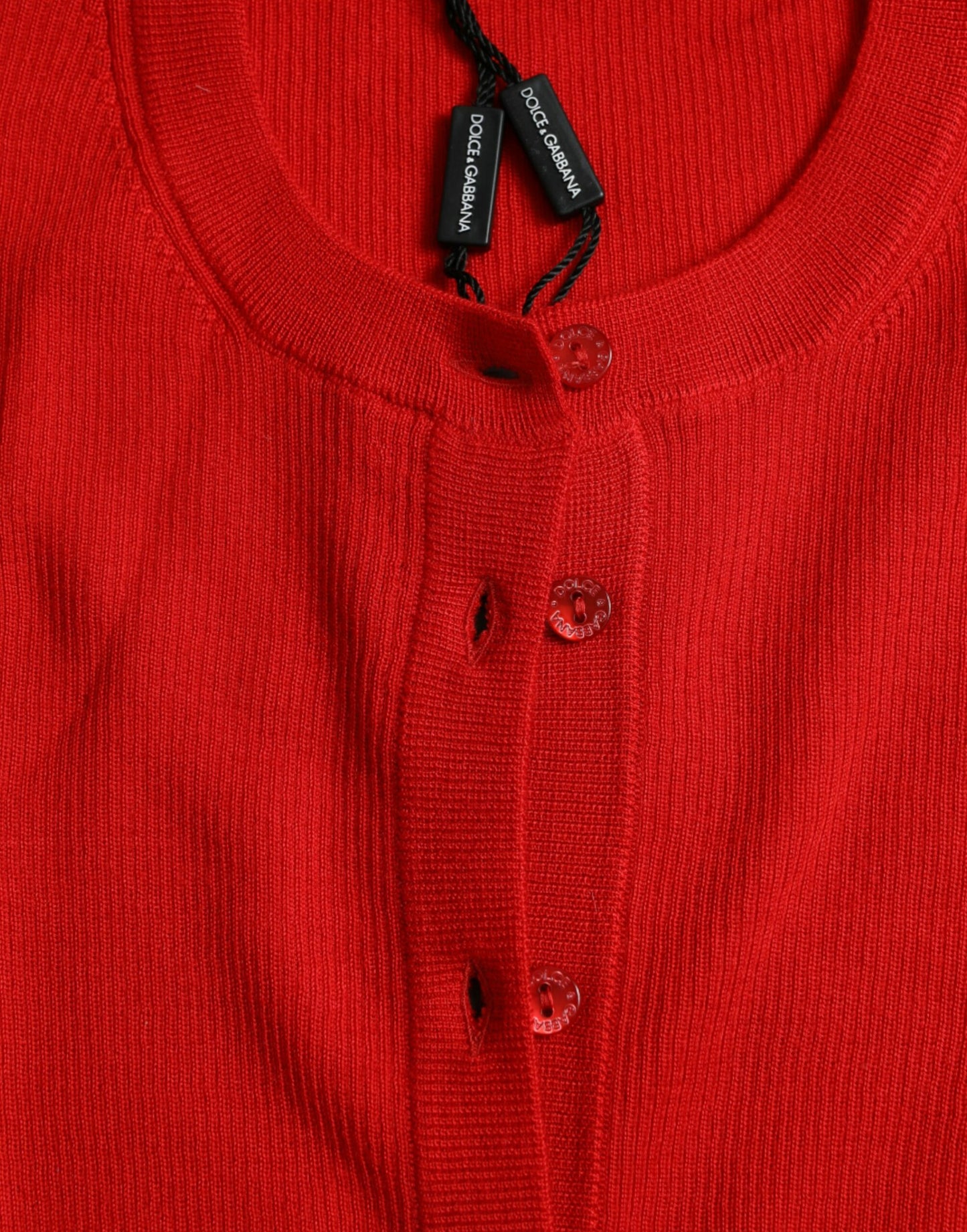 Dolce & Gabbana Red Cashmere Button Down Cardigan Sweater