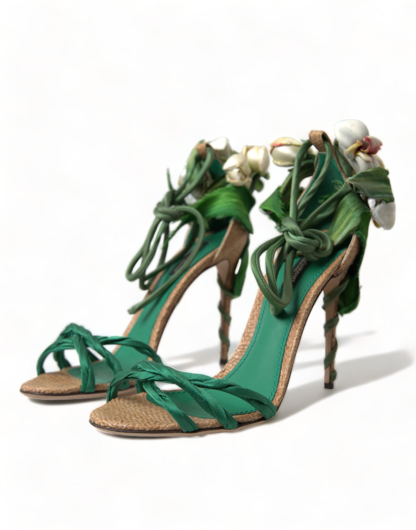 Dolce & Gabbana Emerald Elegance Satin Heels