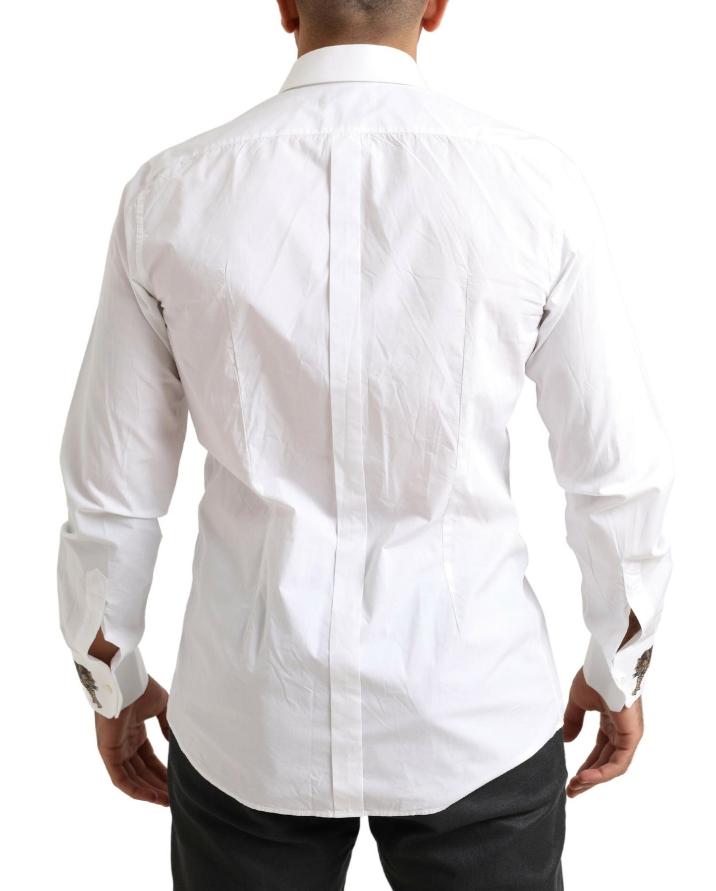 Dolce & Gabbana Italian Elegance Slim Fit White Cotton Shirt