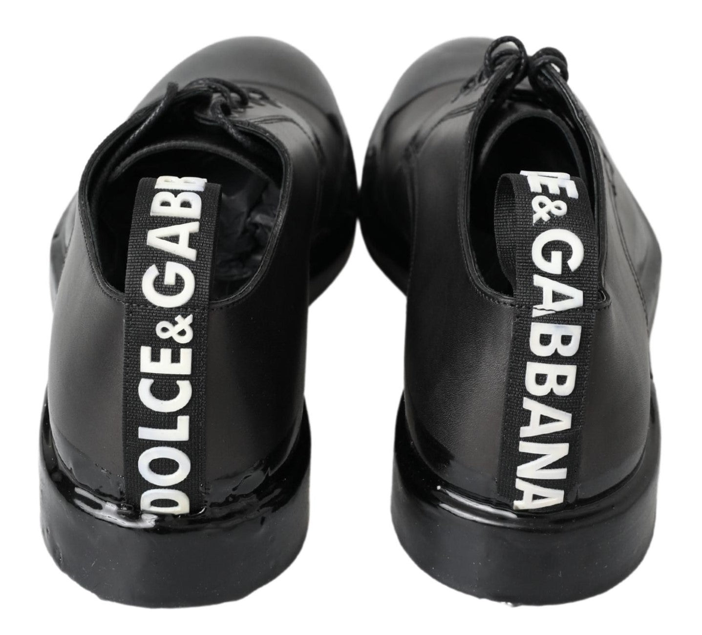 Dolce & Gabbana Black Leather Derby Dress Shoes