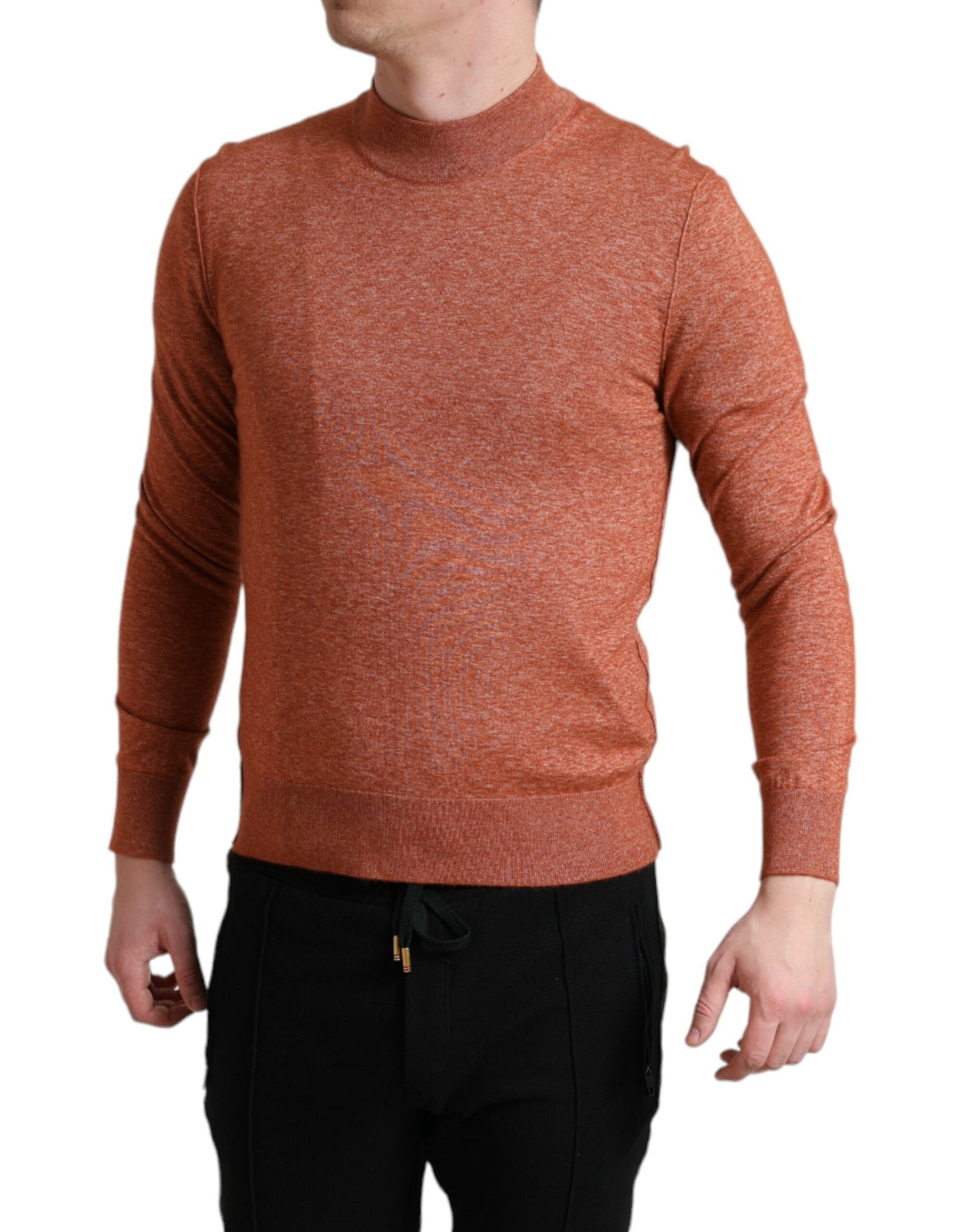 Dolce & Gabbana Orange Cashmere Crew Neck Pullover Sweater