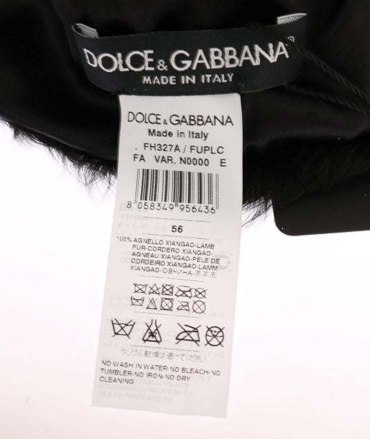 Dolce &Gabbana Zwarte Xiangao Lamsbont Muts