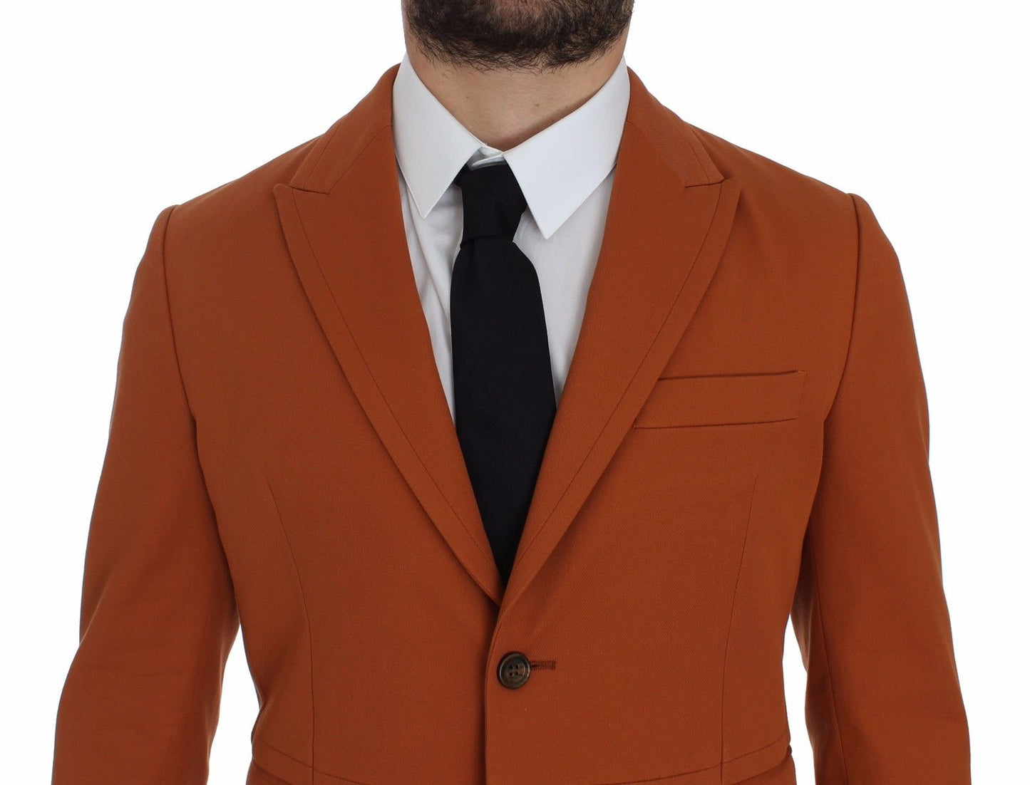 Dolce & Gabbana Orange Cotton Stretch Blazer