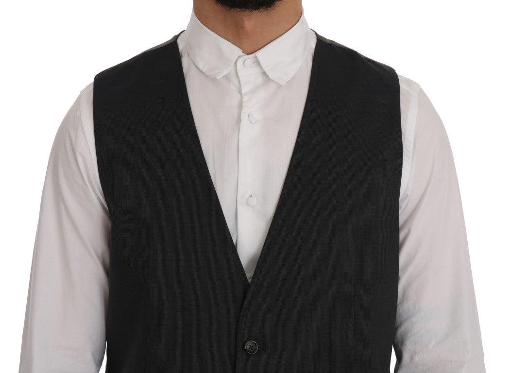 Dolce & Gabbana Gray STAFF Cotton Rayon Vest