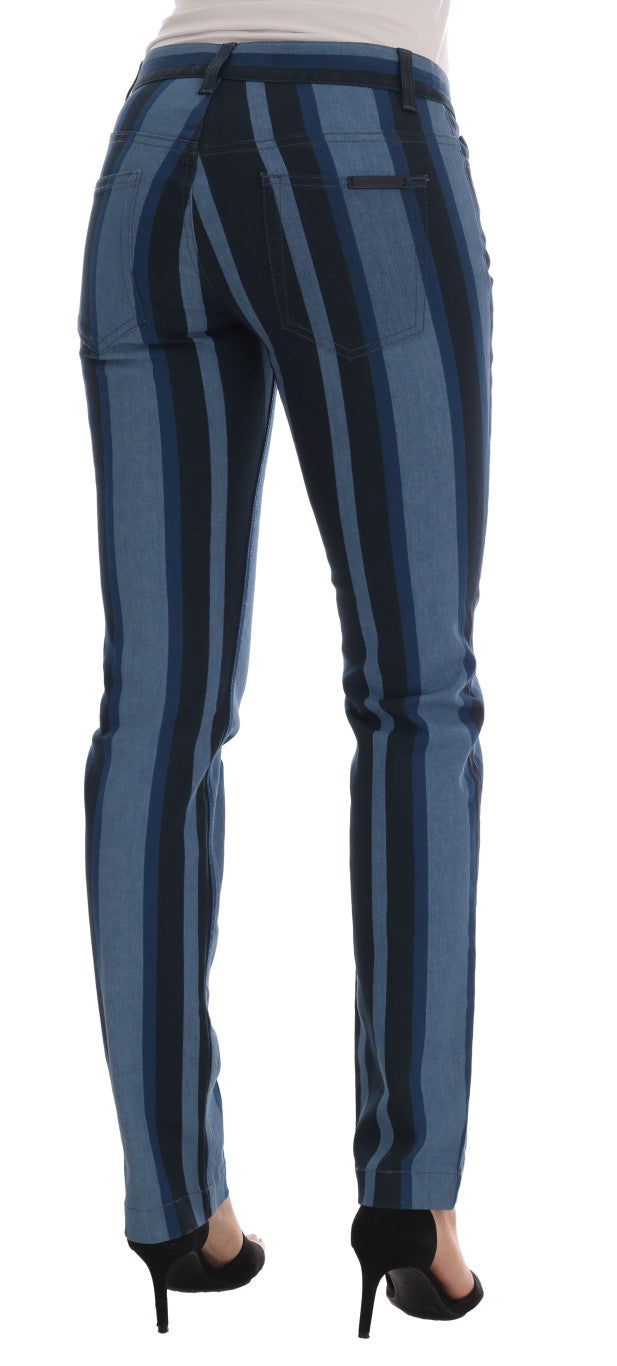 Dolce & Gabbana Blue GIRLY Striped Cotton Jeans