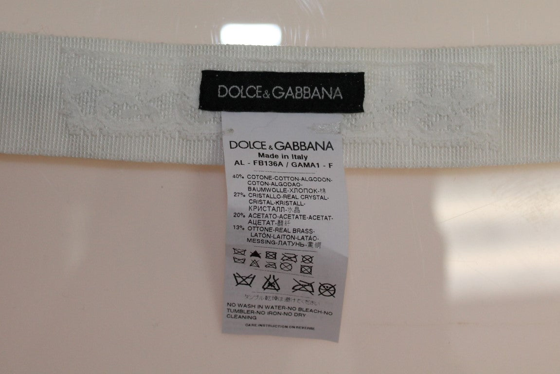 Dolce &Gabbana Witte Kristallen Stenen Taille Riem