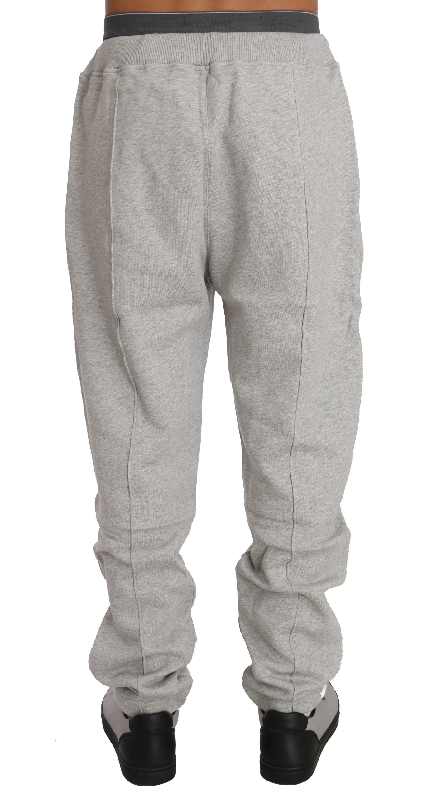 Billionaire Italian Couture Gray Cotton Sweater Pants Tracksuit