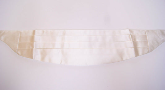 Dolce & Gabbana White Waist Tuxedo Smoking Belt Cummerbund