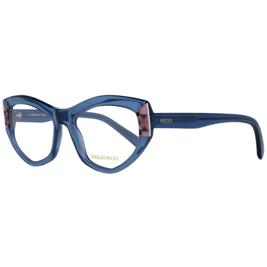 Emilio Pucci Elegant Blue Full-Rim Designer Eyewear