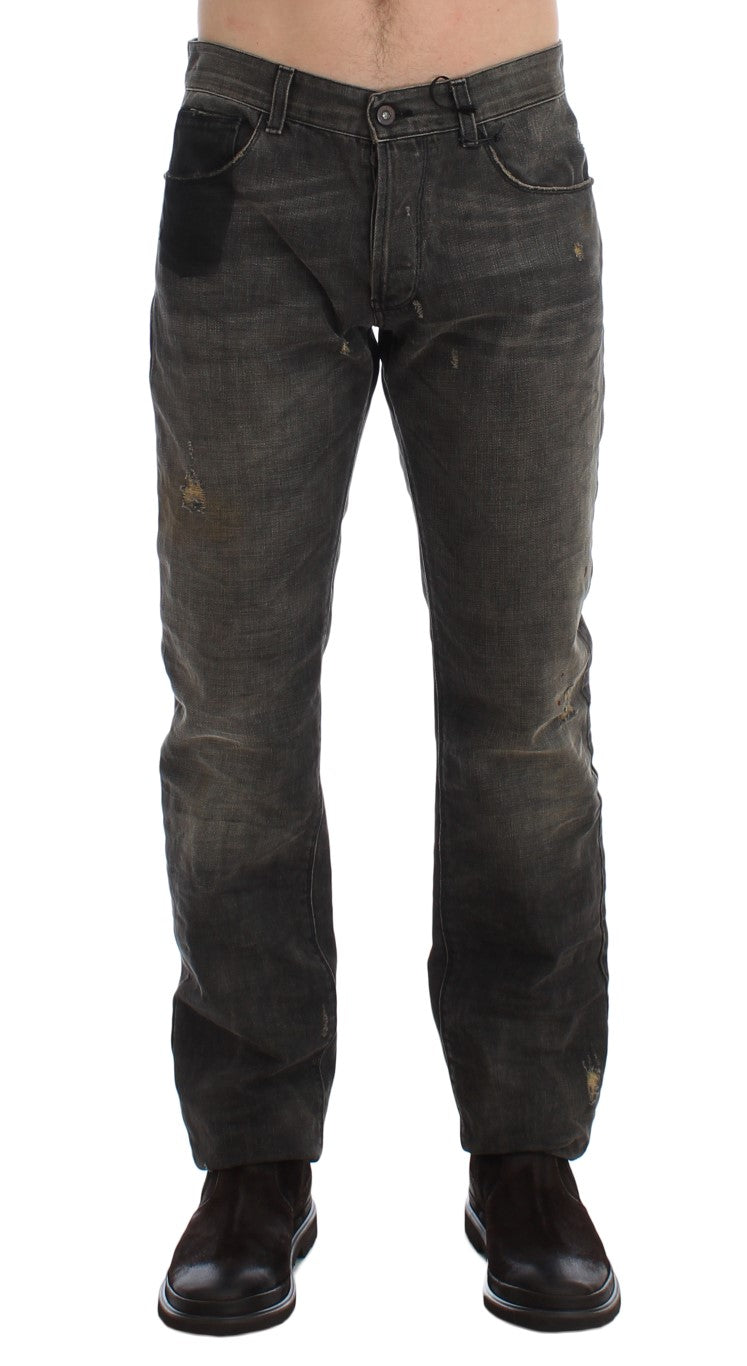 Costume National Elegant Gray Regular Fit Denim Jeans