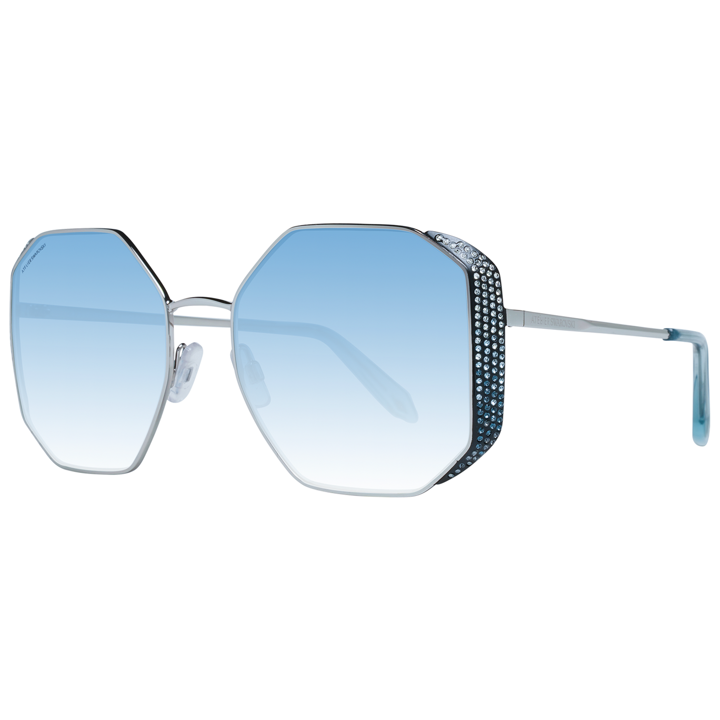 Atelier Swarovski Elegant Silver Trapezium Sunglasses