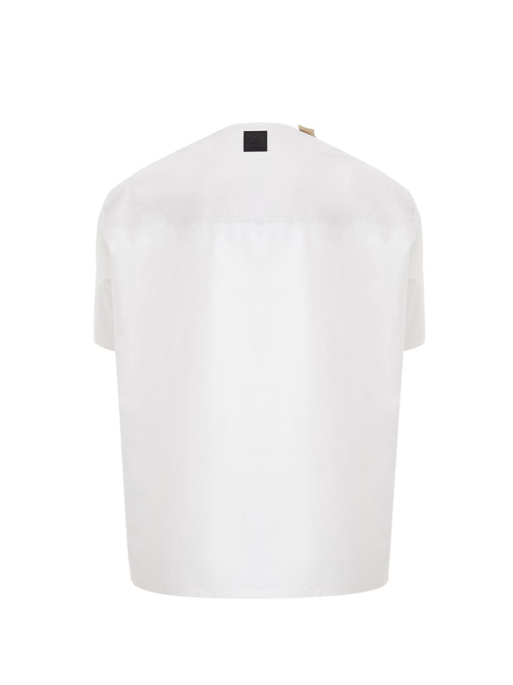 Emporio Armani Chic Oversized White Cotton Tee with Unique Button Detail