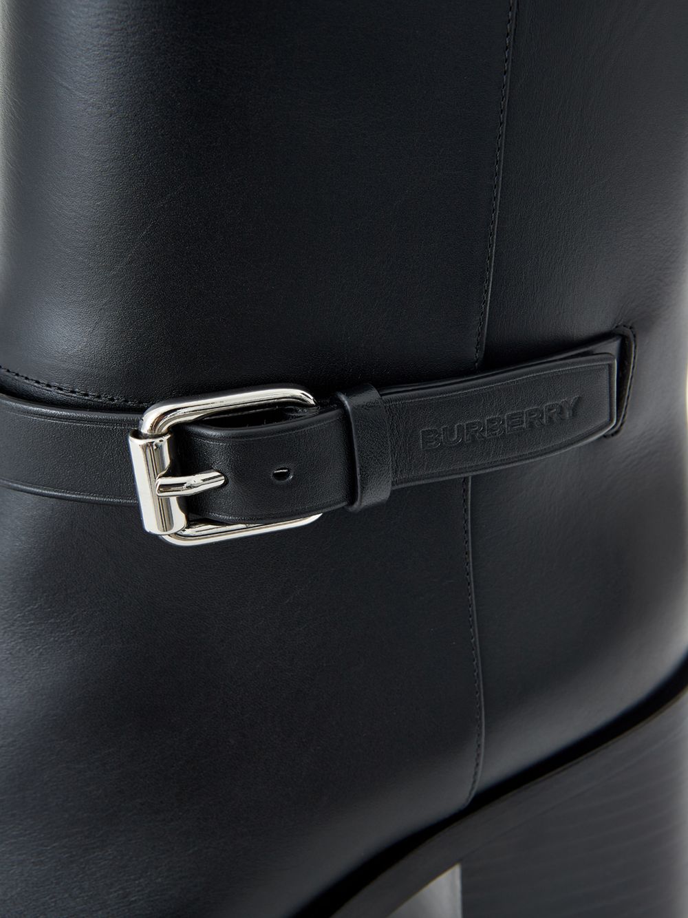 Burberry Elegant Leather Ankle Boots with Chic Buckle Detail