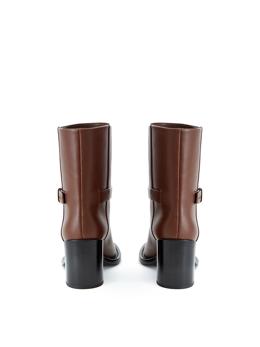 Burberry Chic Brown Leather Ankle Boots with Buckle Detail
