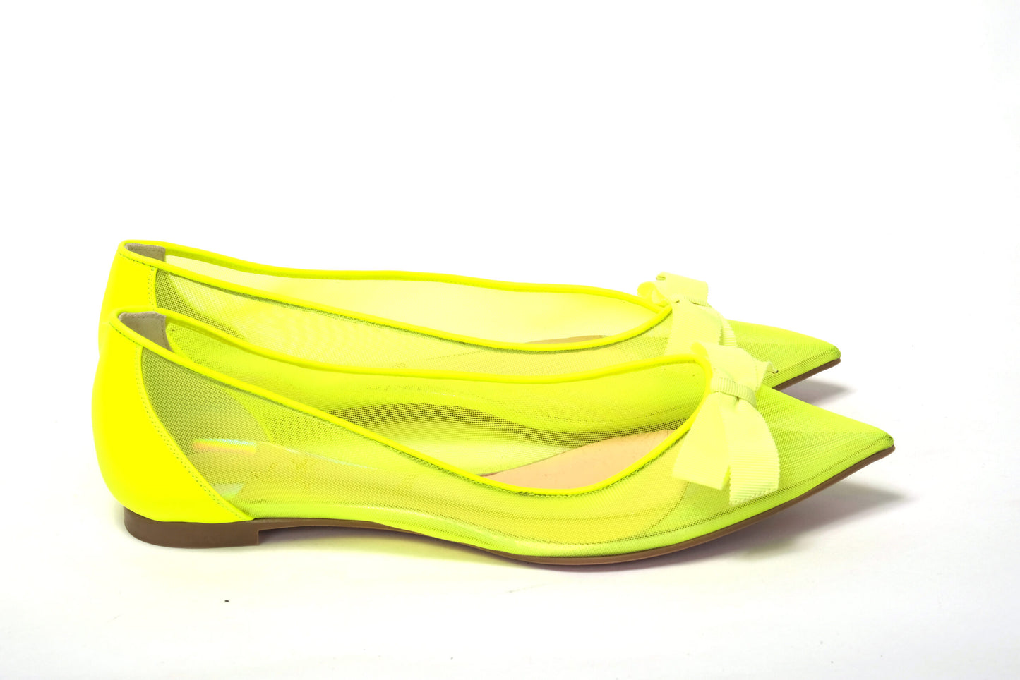 Christian Louboutin Fluro Yellow Flat Point Toe Shoe