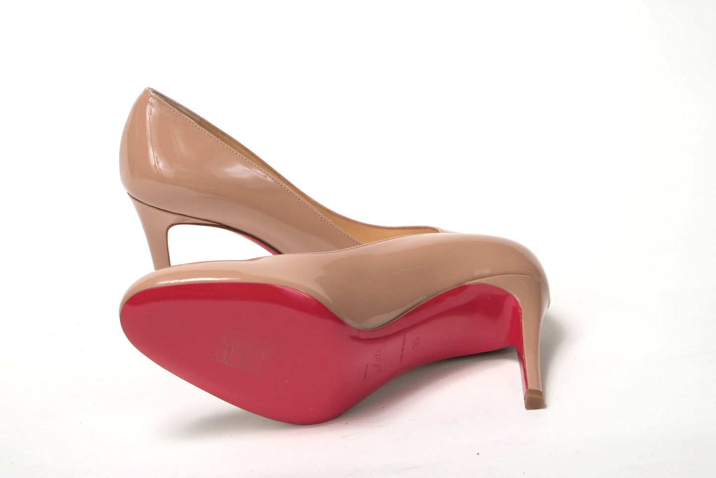 Christian Louboutin Nude Round Toe High Pump Shoe