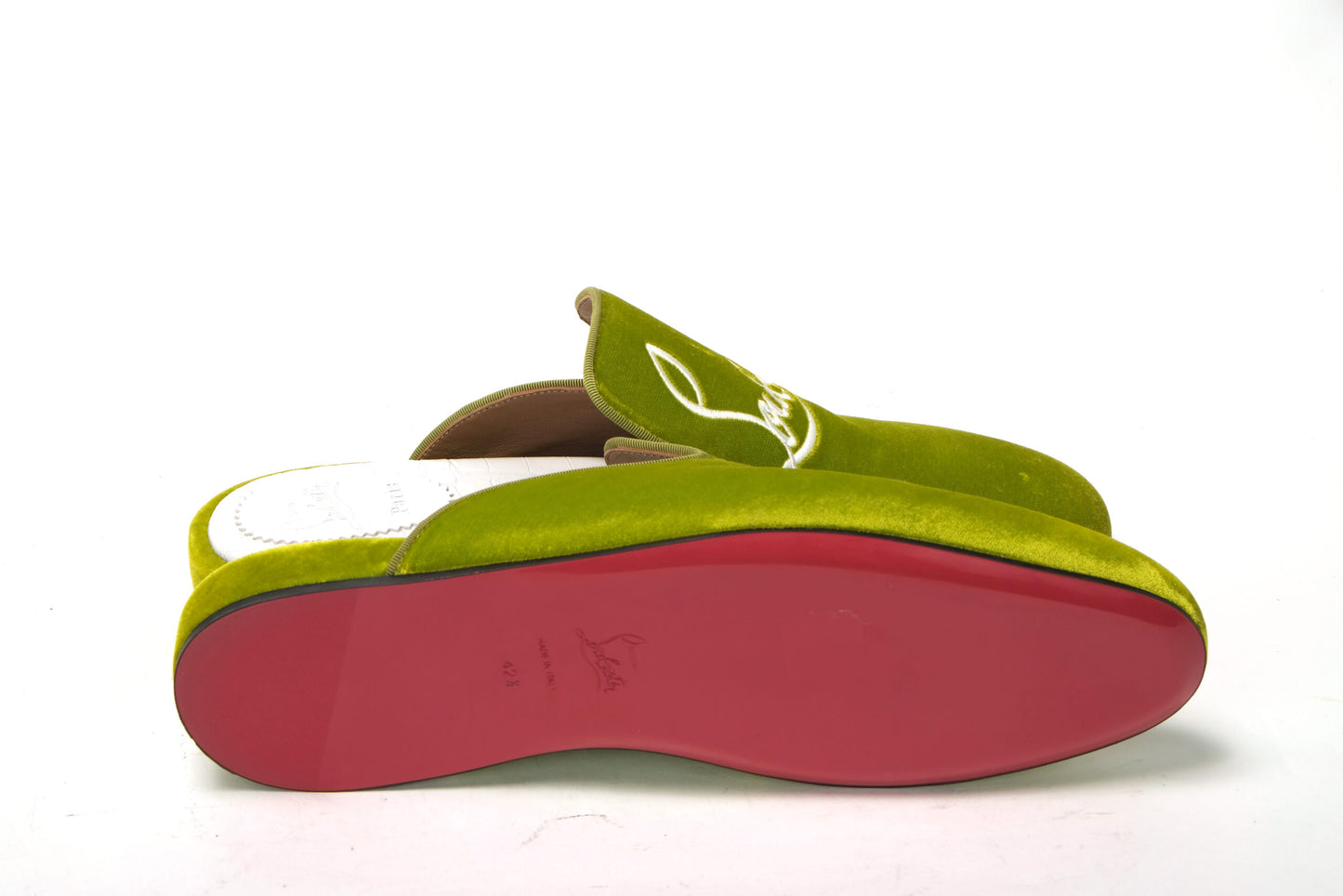 Christian Louboutin Bourgeon Lime Navy Coolito Flat Shoes