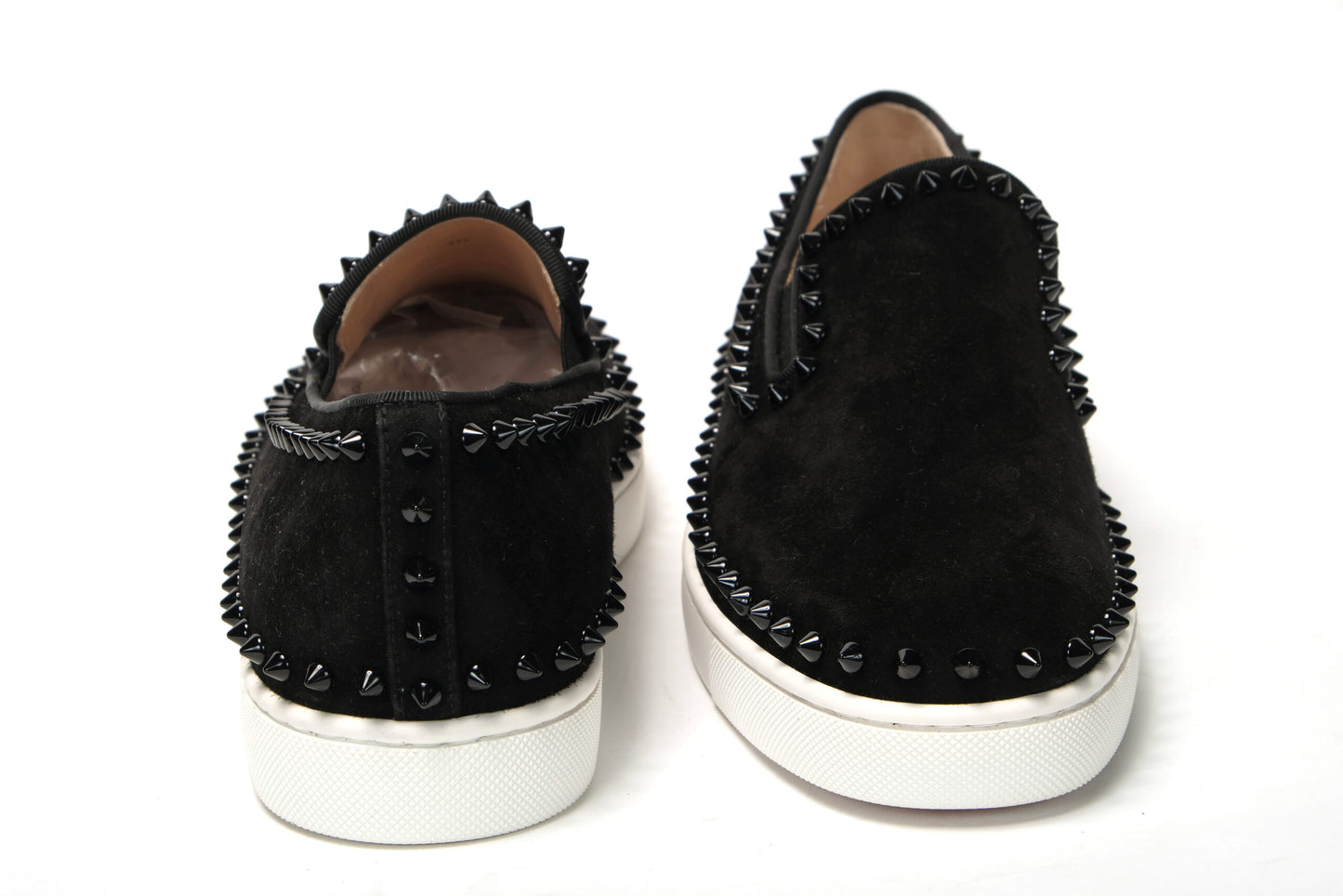 Christian Louboutin Black Pik Boat Flat Veau Shoes