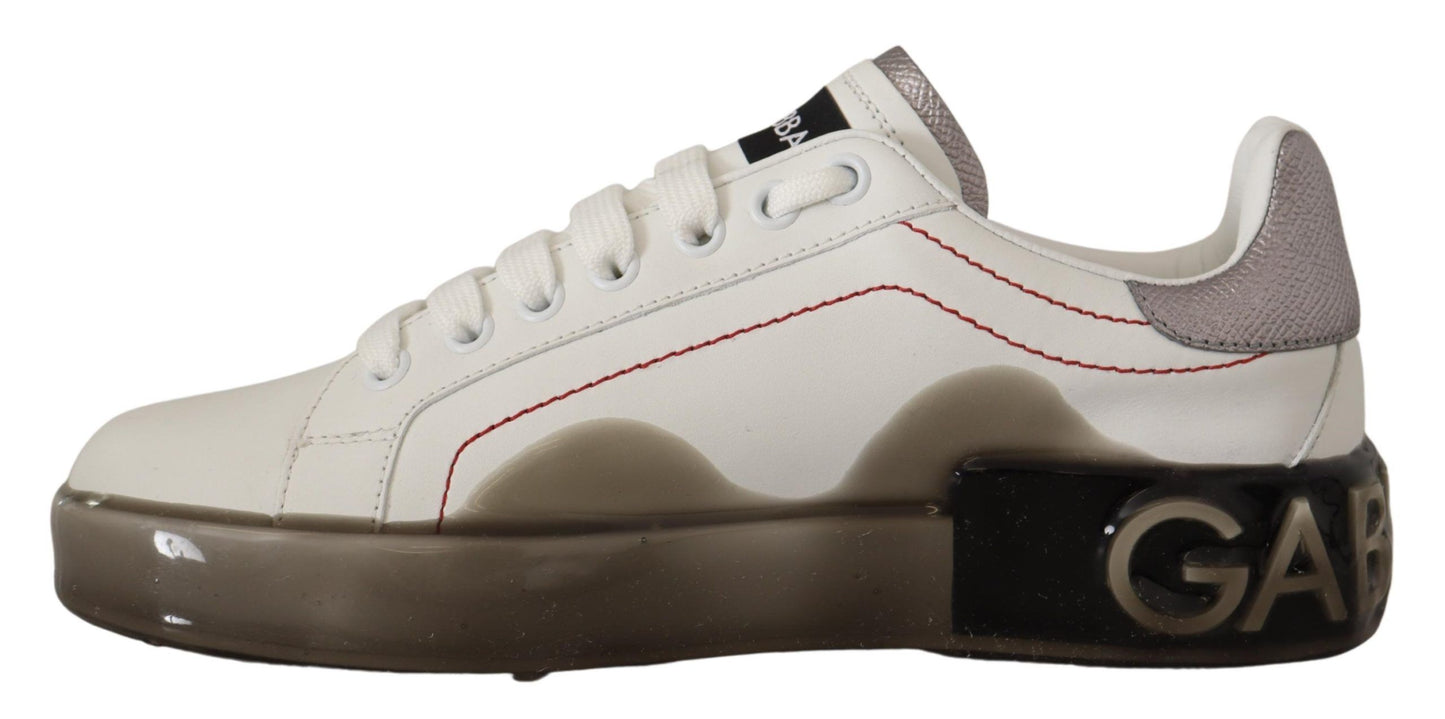 Dolce & Gabbana Elegant White Leather Sneakers