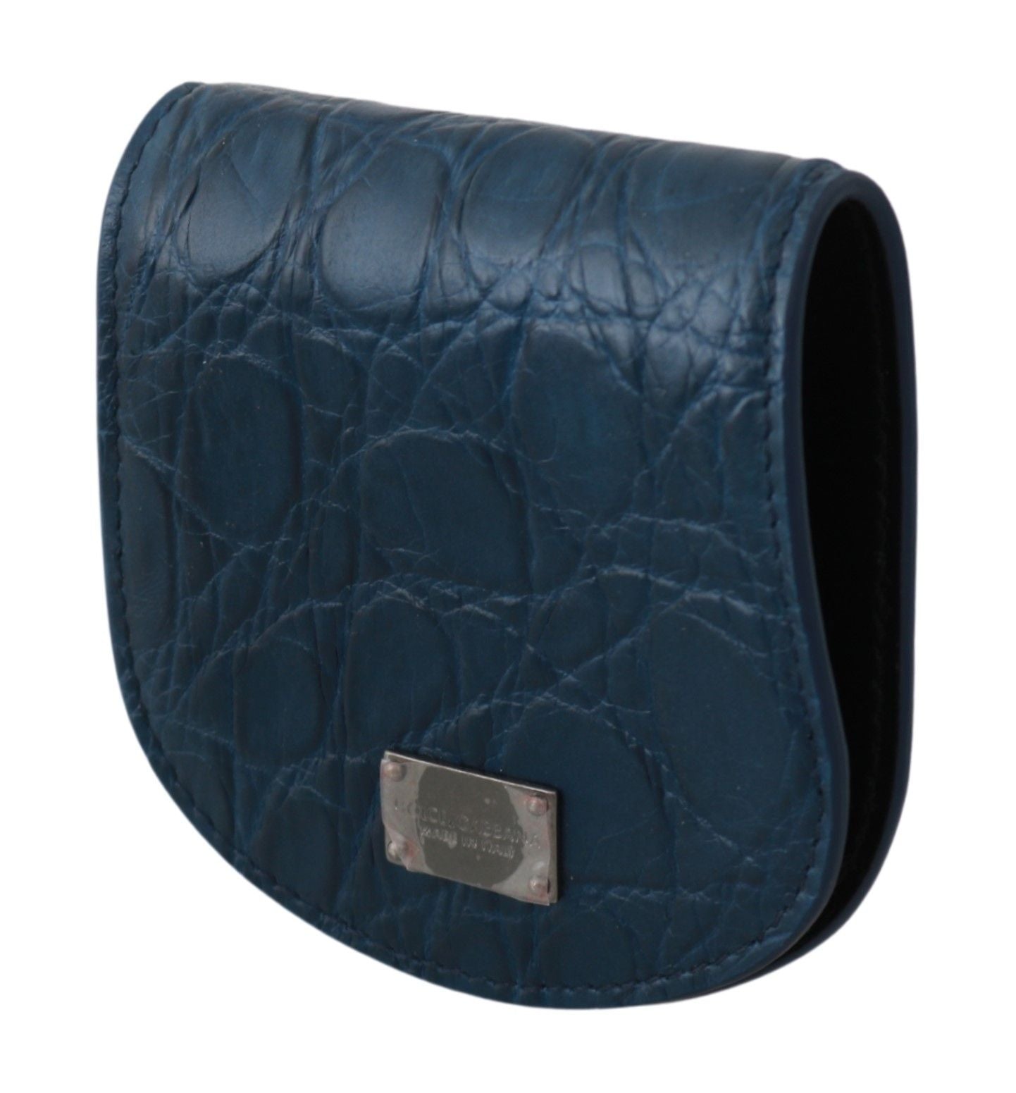 Dolce &Gabbana Blauwe Lederen Houder Pocket Condoom Case