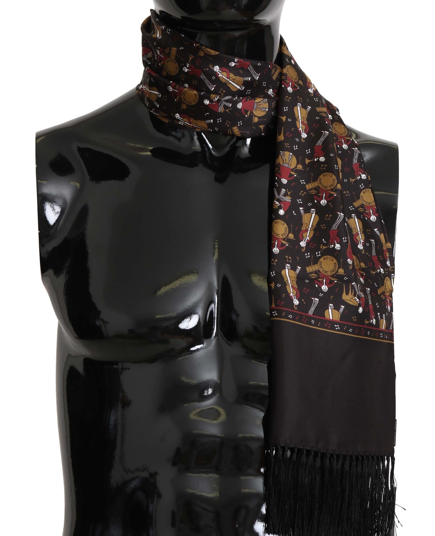 Dolce &Gabbana Brown Muzikanten Print Heren Sjaal