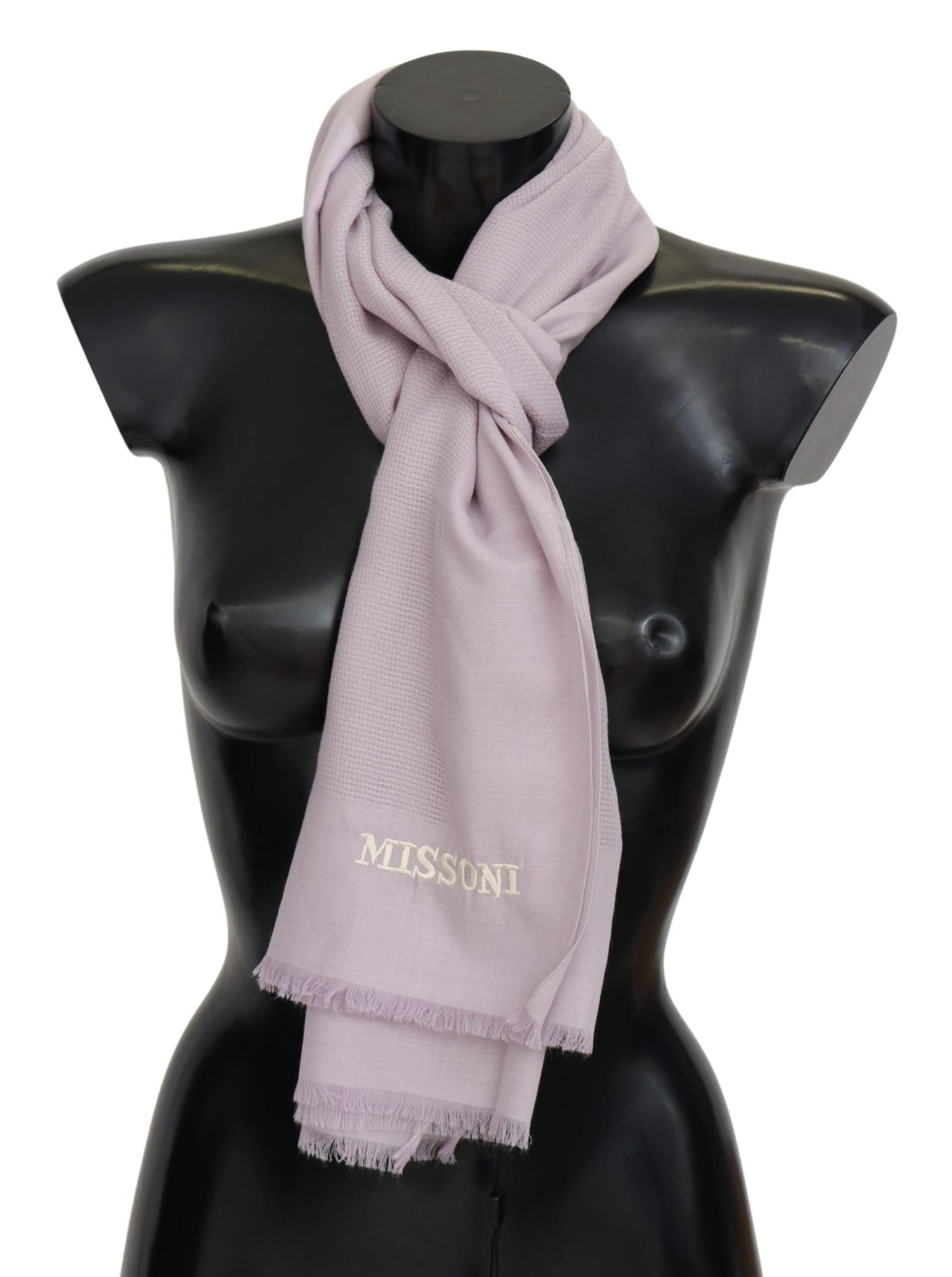 Missoni Lavender Cashmere Scarf with Signature Lines