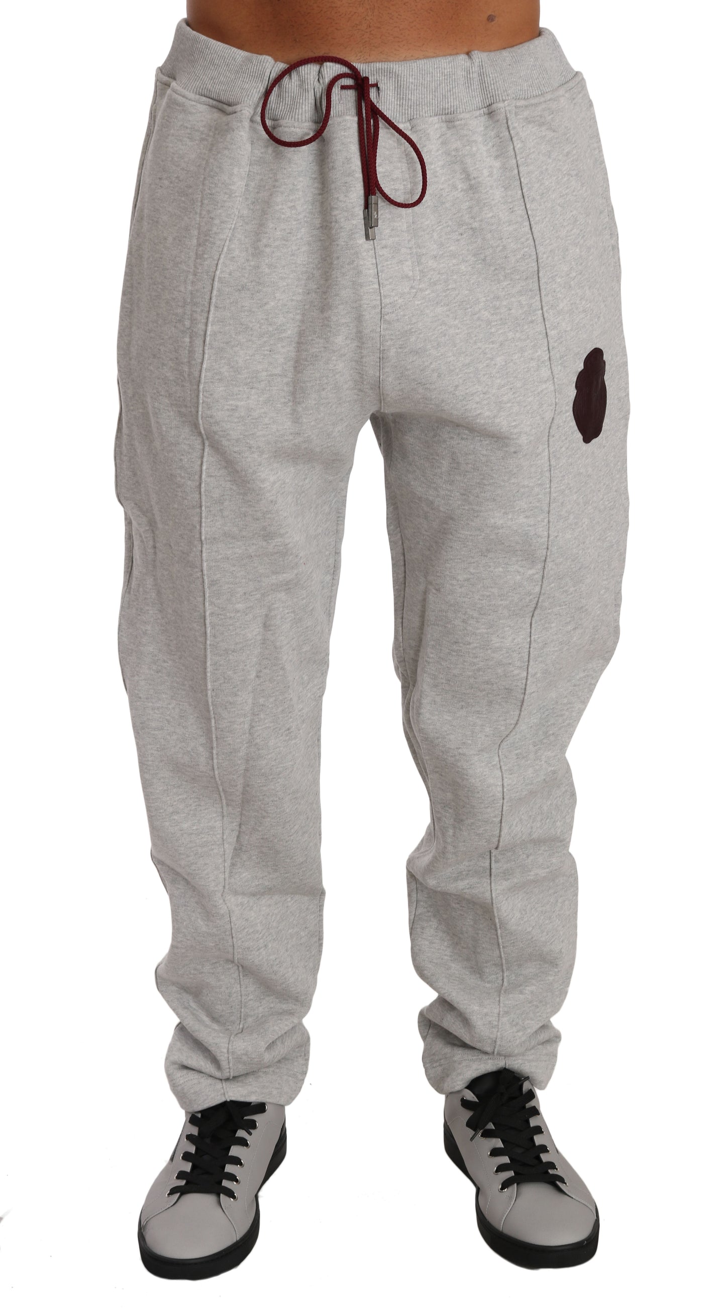 Billionaire Italian Couture Gray Cotton Sweater Pants Tracksuit