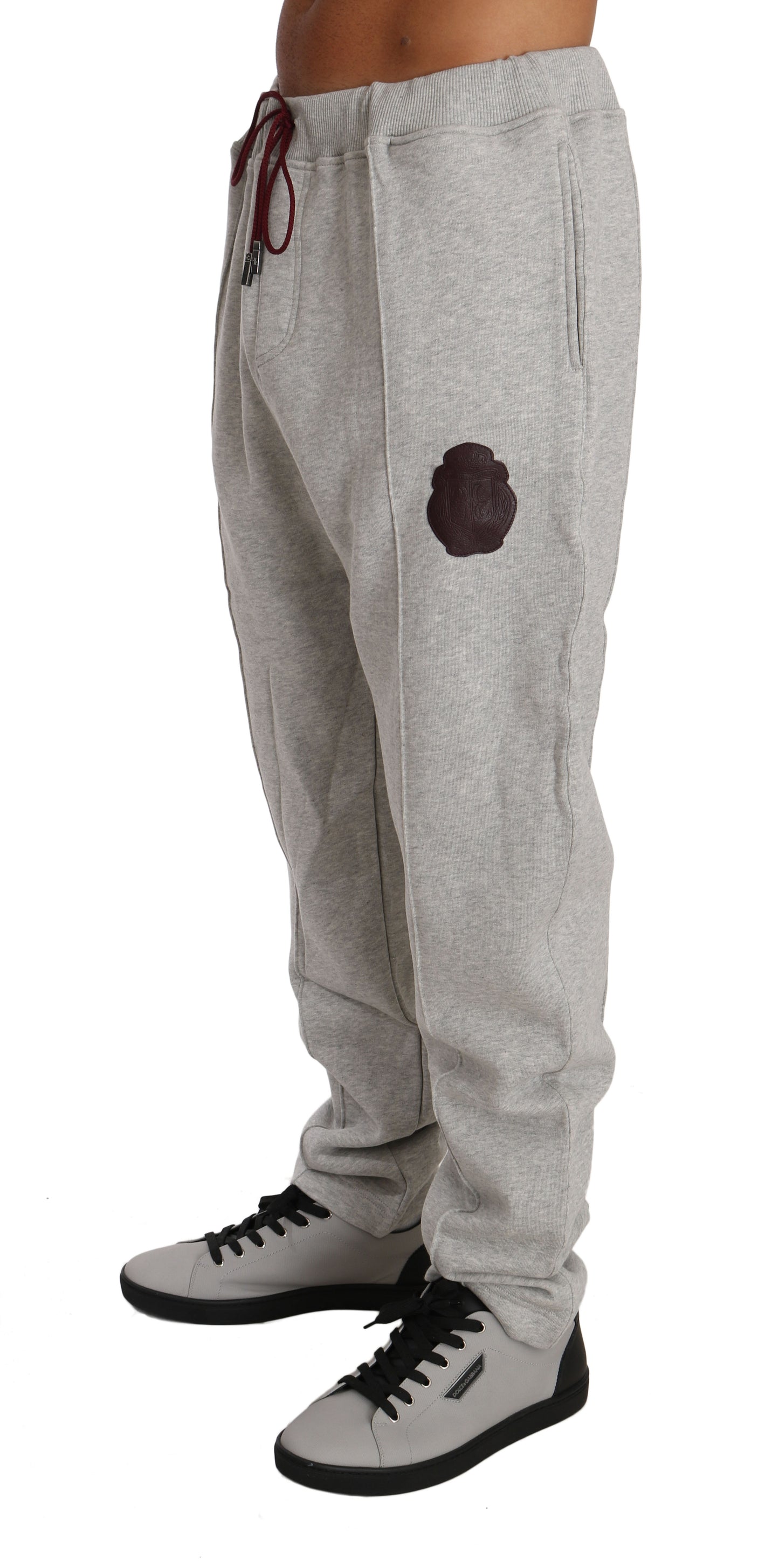 Billionaire Italian Couture Gray Cotton Sweater Pants Tracksuit