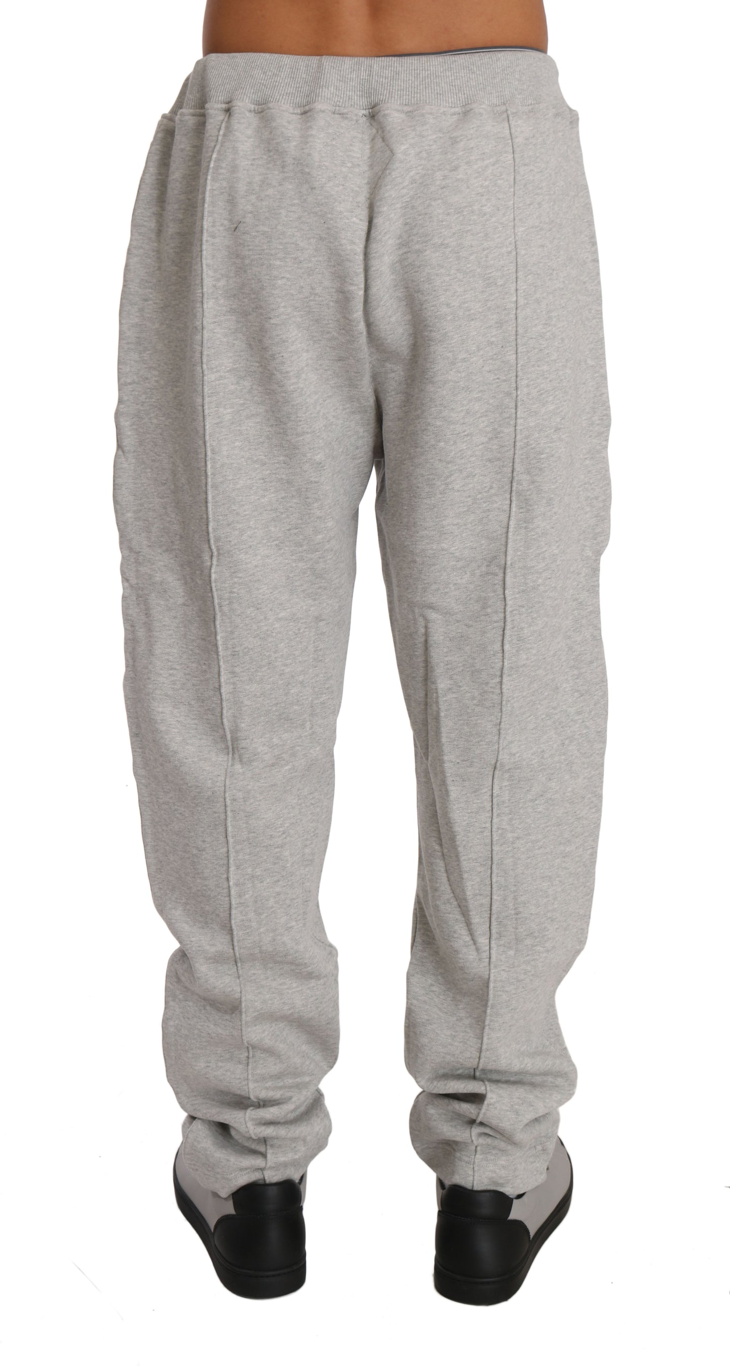 Billionaire Italian Couture Gray Cotton Sweater Pants Tracksuit