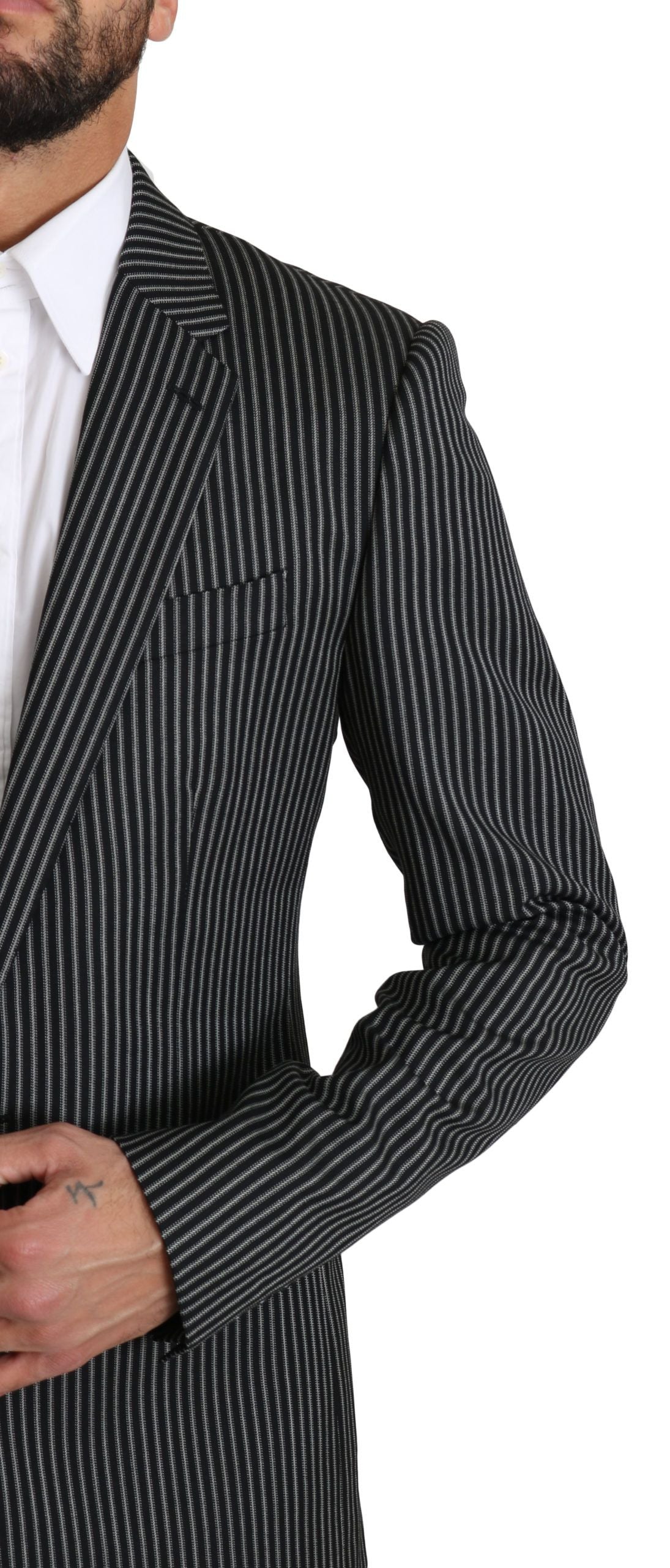 Dolce & Gabbana Elegant Striped Wool-Silk Two-Piece Suit