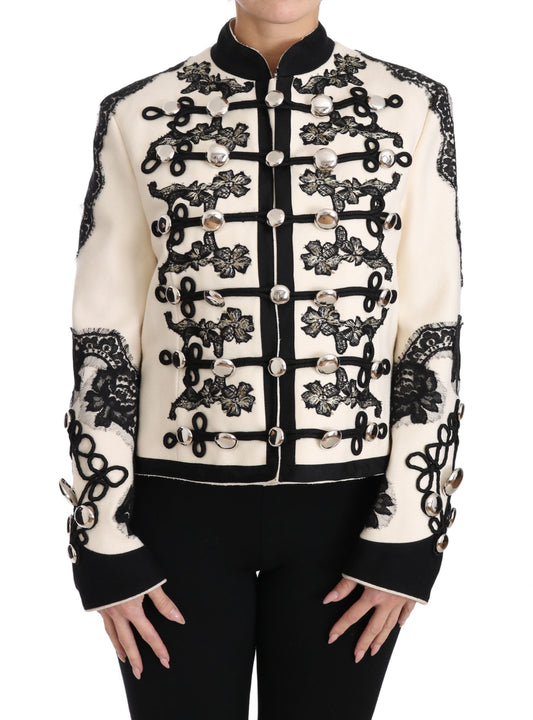 Dolce & Gabbana Elegant Off-White Baroque Jacket