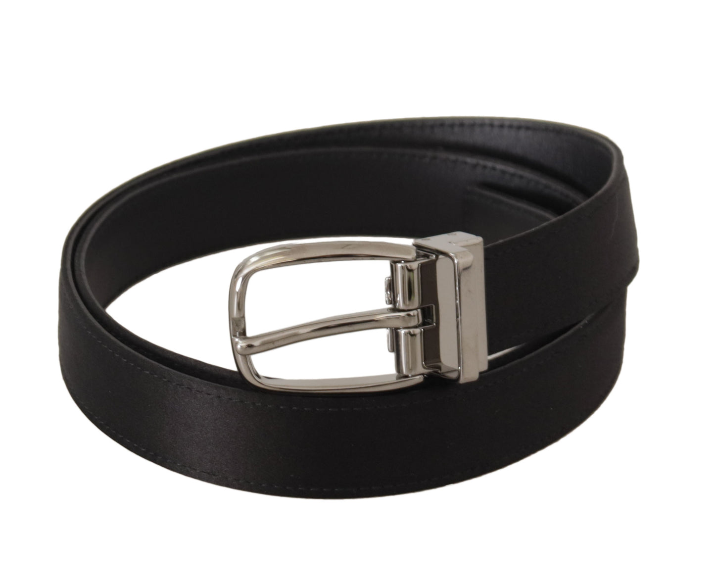 Dolce & Gabbana Elegant Silk Leather Belt with Logo Buckle