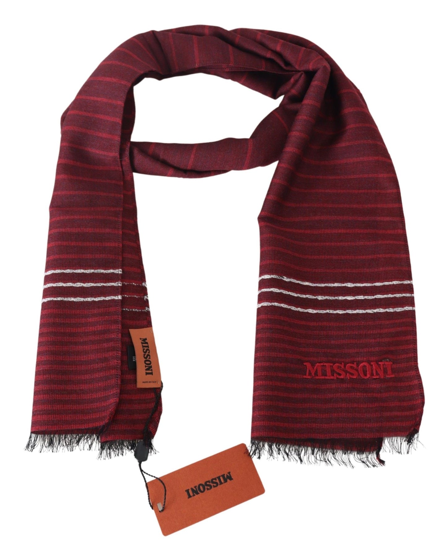 Missoni Chic Wool Silk Blend Striped Scarf