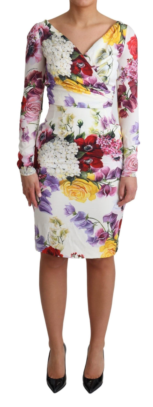 Dolce & Gabbana Elegant Floral Sheath Silk Dress