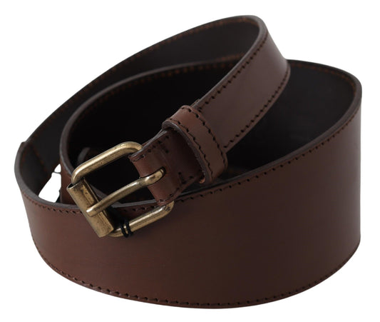 PLEIN SUD Chic Dark Brown Leather Fashion Belt