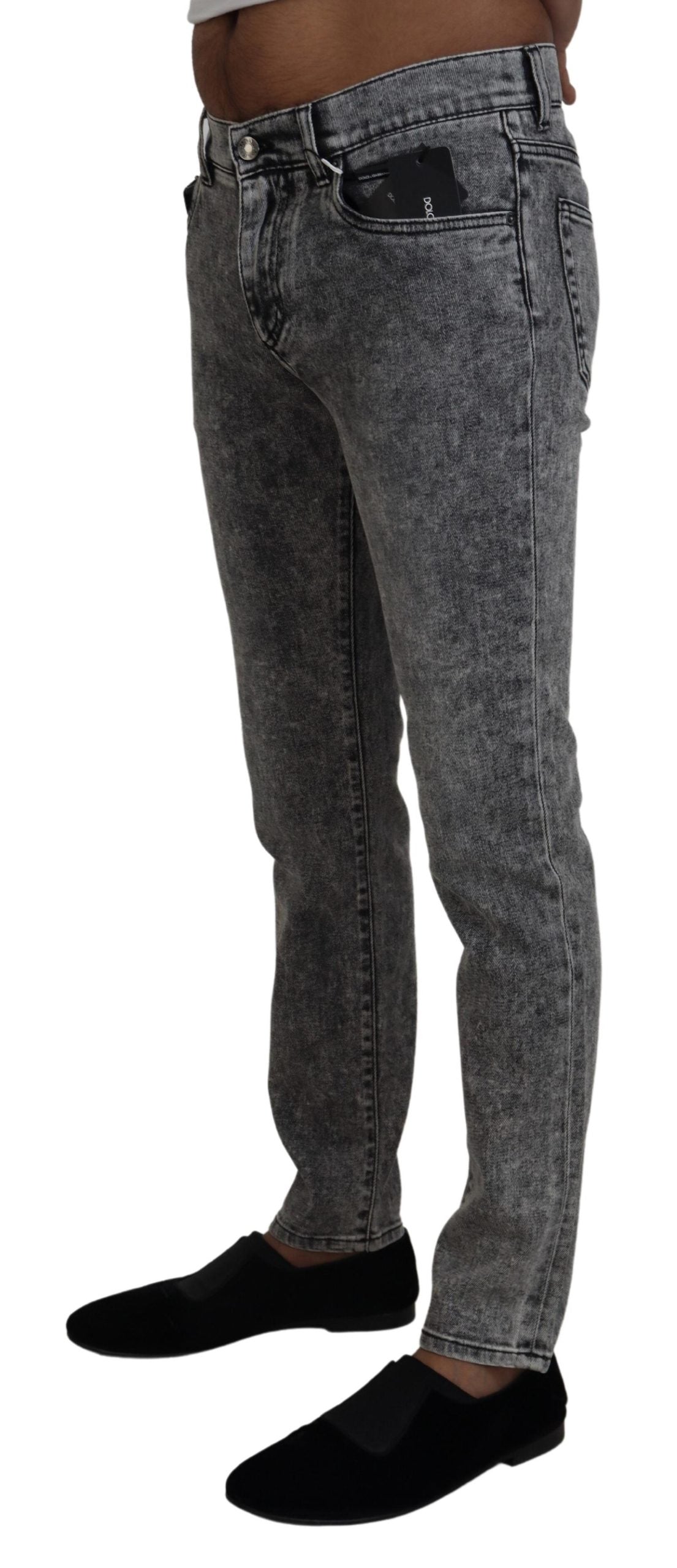 Dolce & Gabbana Elegant Gray Washed Denim Pants