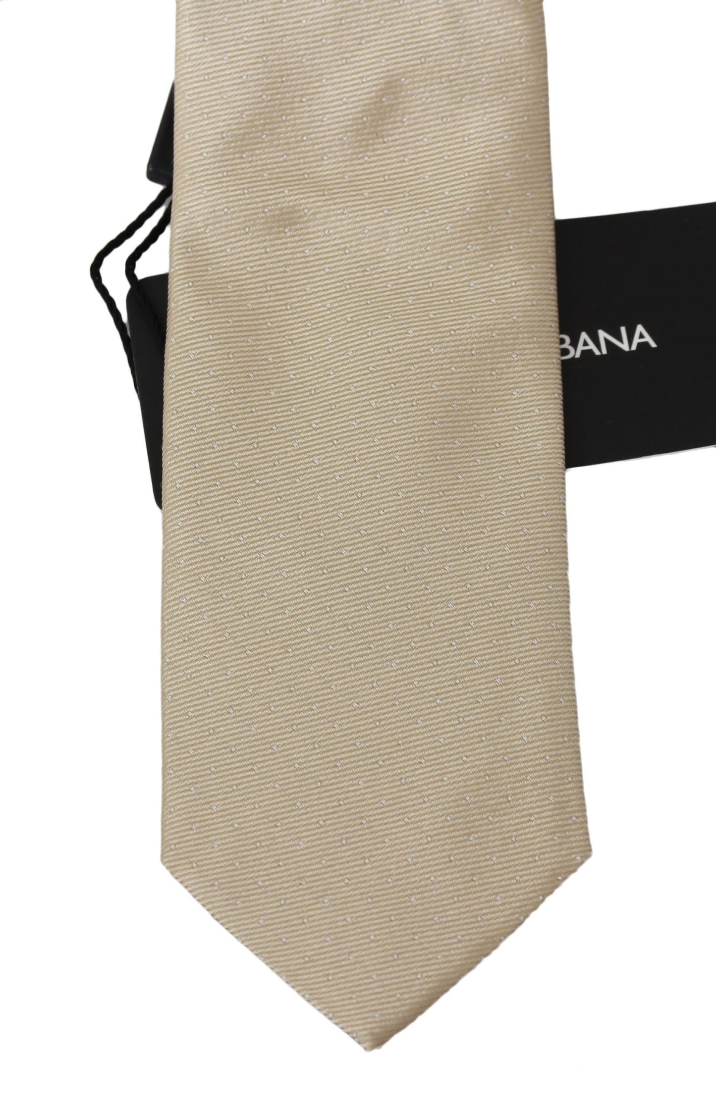 Dolce & Gabbana Solid Light Brown 100% Silk Classic Brede Stropdas