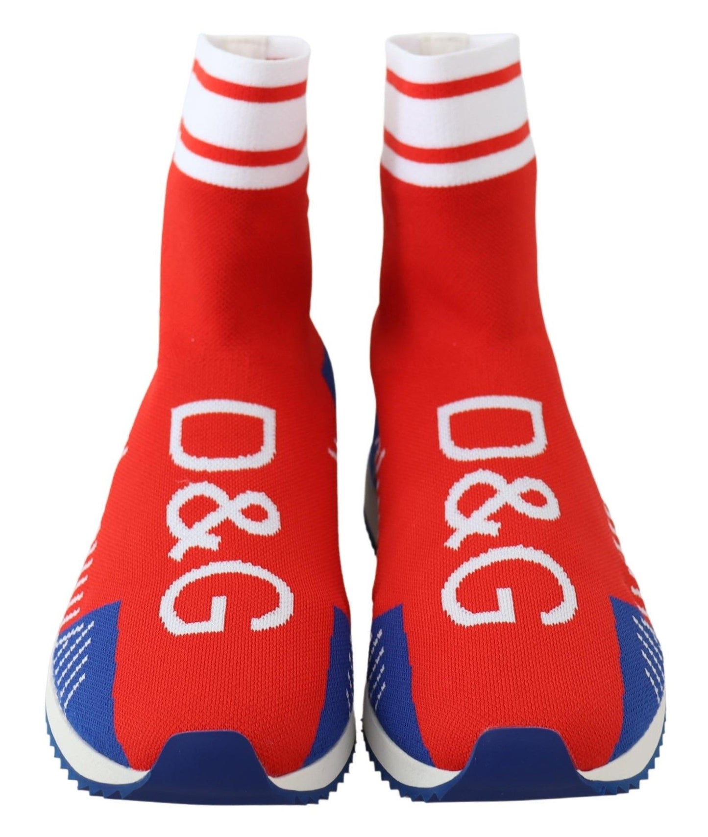 Dolce & Gabbana Blue Red Sorrento Logo Sneakers Socks Shoes