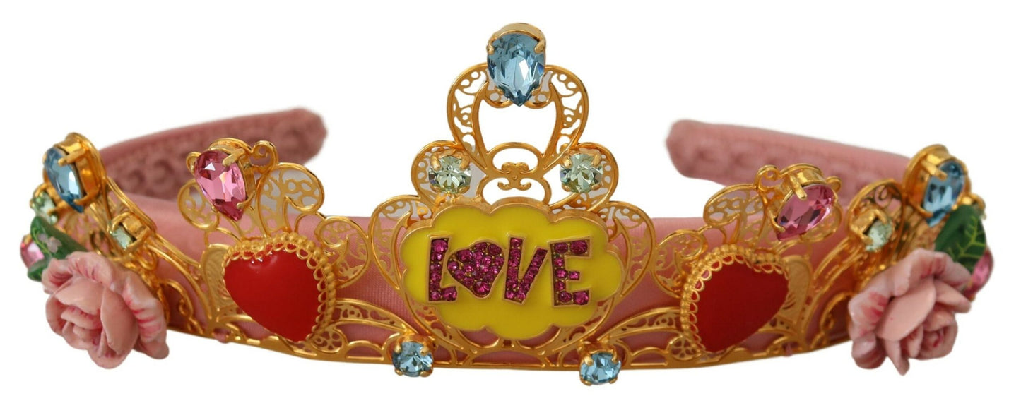 Dolce & Gabbana Multicolor Crystal Embellished Diadem Headband