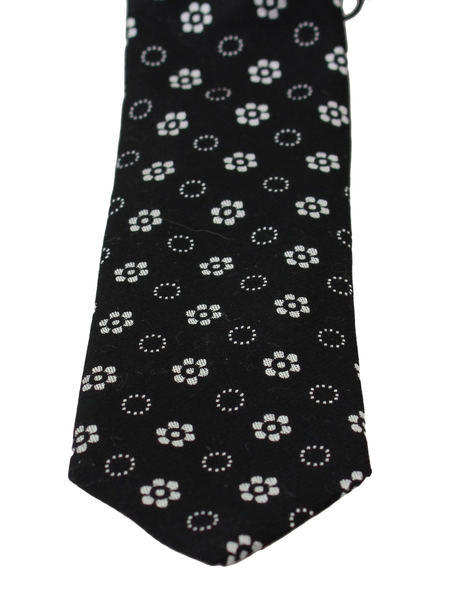 Dolce &Gabbana Zwart 100% Zijde Bloemen print Classic Tie