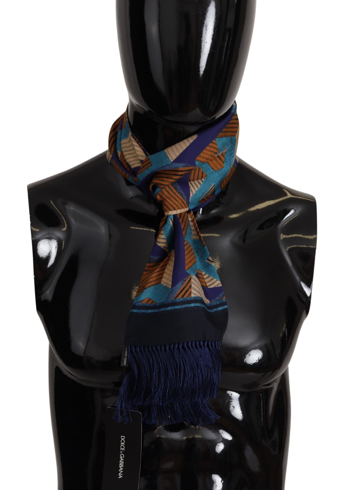 Dolce & Gabbana Multicolor Patterned Wrap Shawl Fringe Scarf