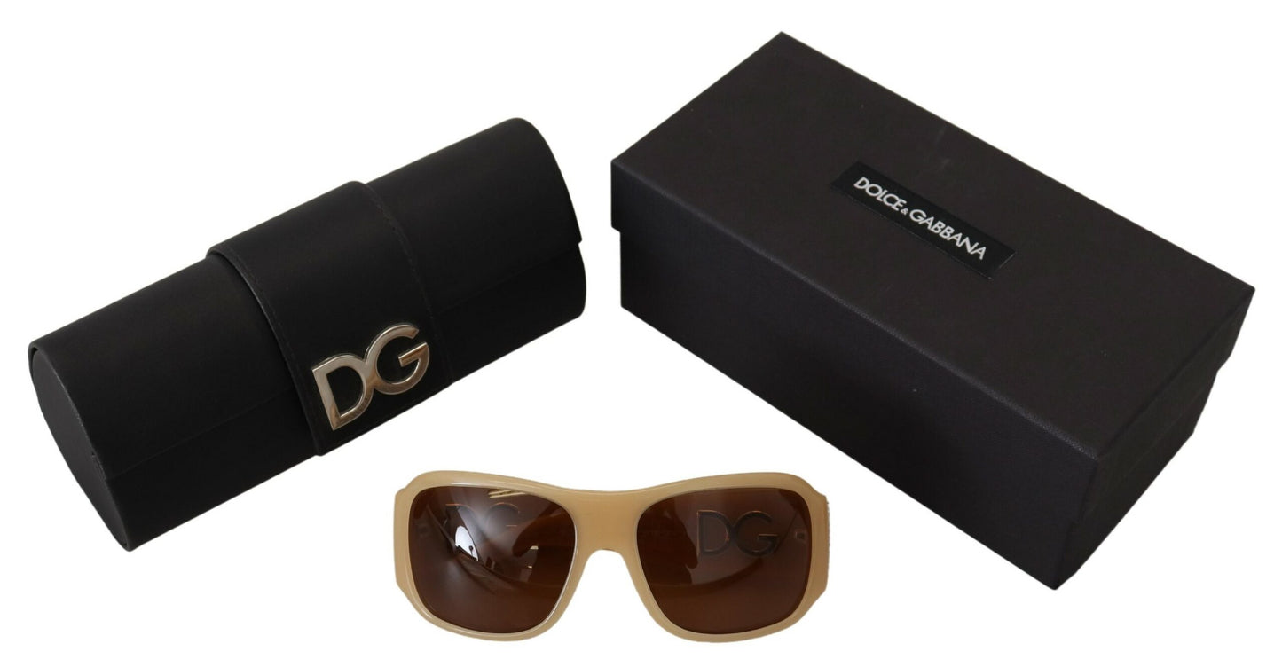 Dolce & Gabbana Elegant Cream Swarovski Sunglasses