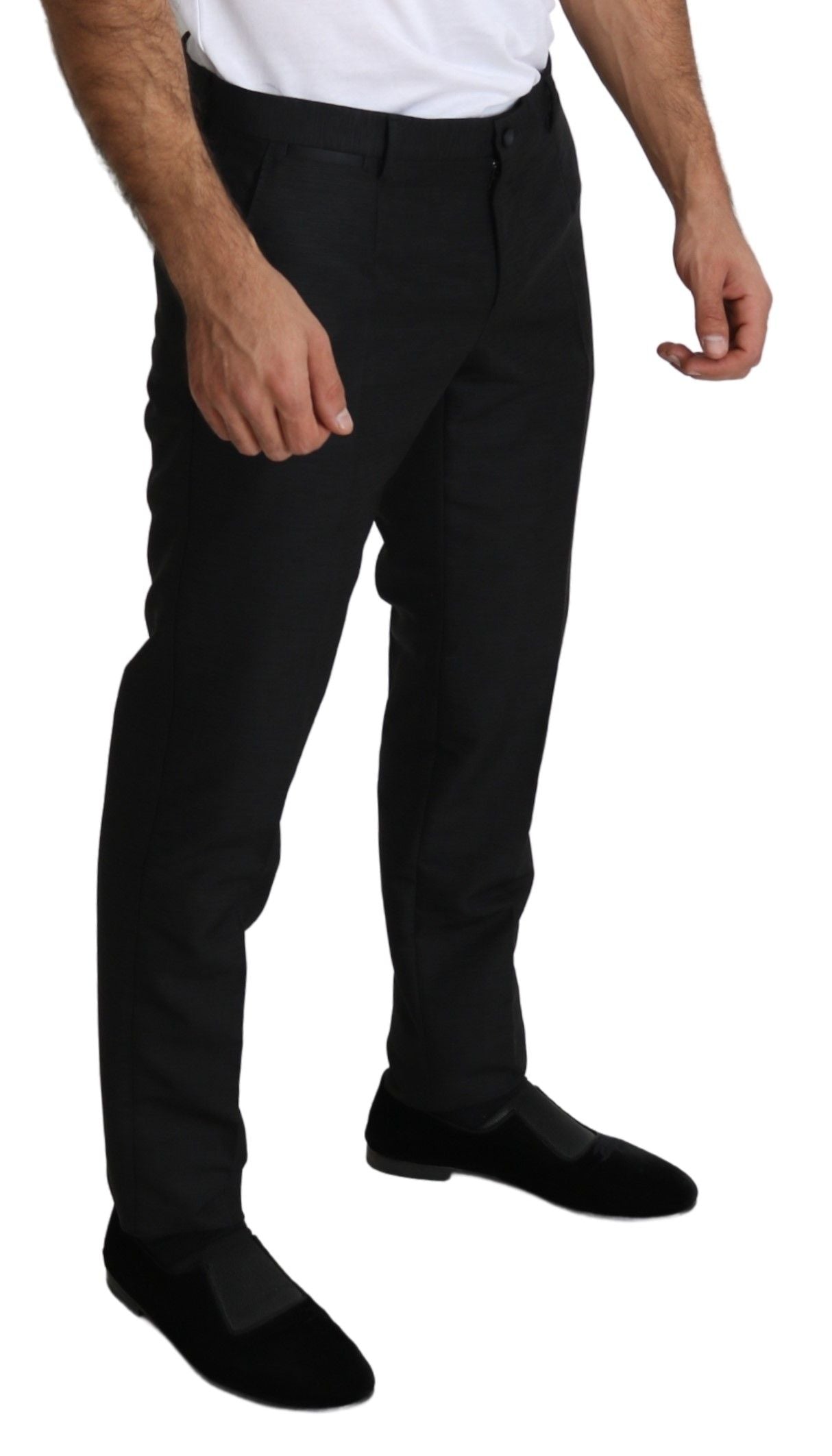 Dolce & Gabbana Elegant Wool Blend Slim Dress Pants