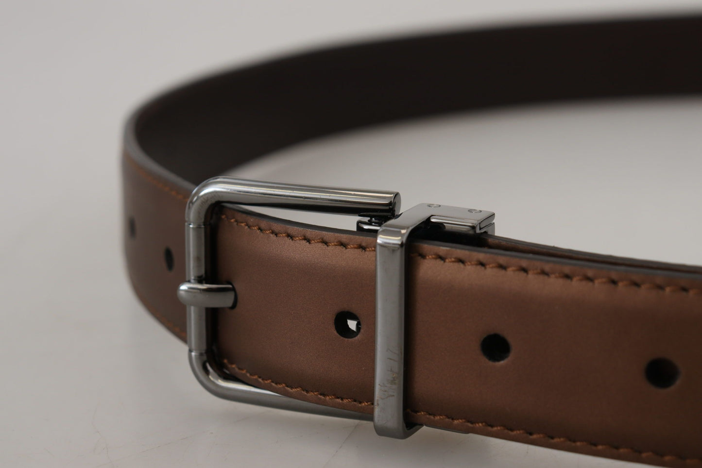 Dolce & Gabbana Elegant Bronze Leather Belt