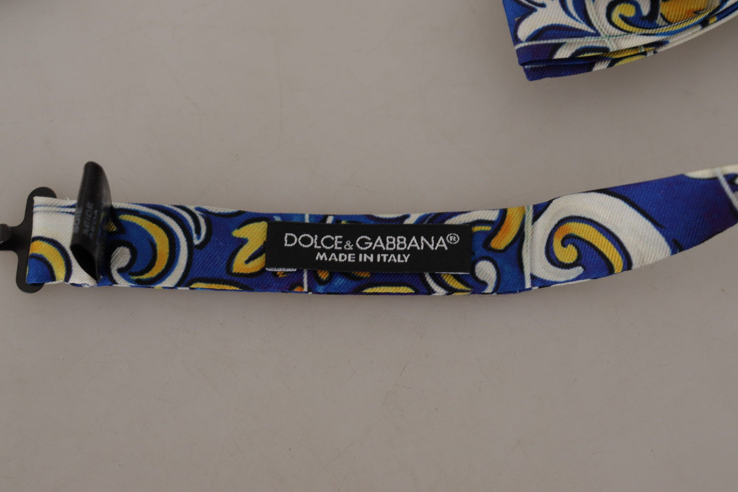 Dolce & Gabbana Multicolor Majolica Print Adjustable Papillon Bow Tie