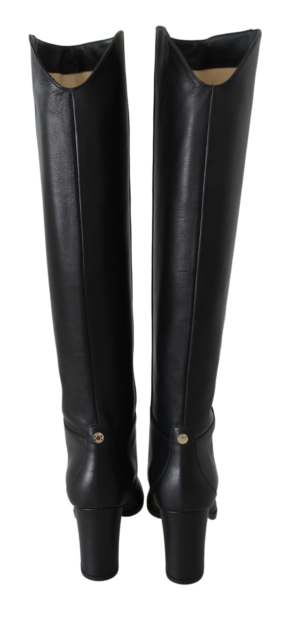 Jimmy Choo Elegant Black Calf Leather Heeled Boots