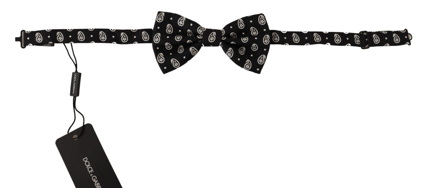 Dolce & Gabbana Elegant Black Silk Bow Tie